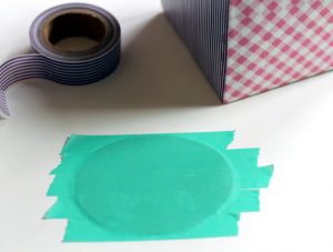 tissue box monogram with washi tape