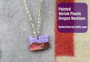 Painted Shrinky Plastic necklace tutorial