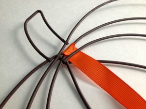 Ribbon Wrapped Pumpkin Decor