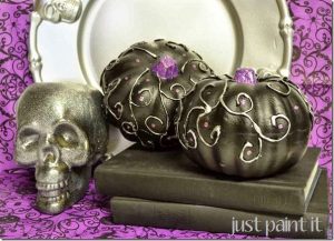 black and silver swirly pumpkins