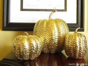 brass tack covered pumpkins