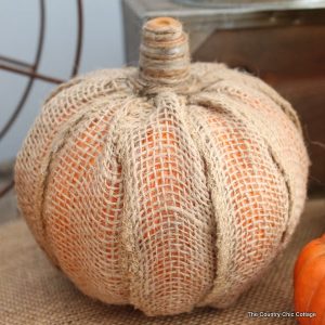 rustic burlap wrapped pumpkin