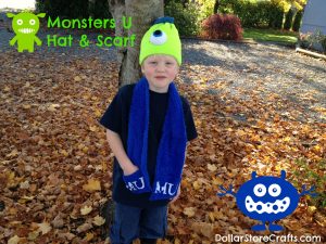 Monsters U Hat and Scarf project: click for instructions
