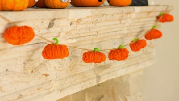 Make a Yarn Pumpkin Garland » Dollar Store Crafts