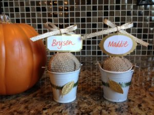 Thanksgiving place cards - super cute dollar store craft! So easy anyone can do it