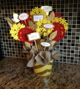 thankful centerpiece by dollar store crafts - rustic meets glam!