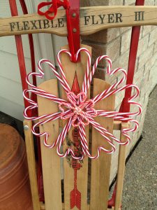Candy cane heart wreath