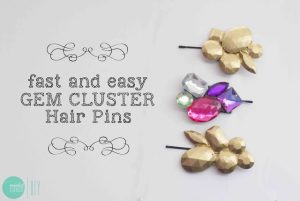 Make Gem Cluster Hair Pins
