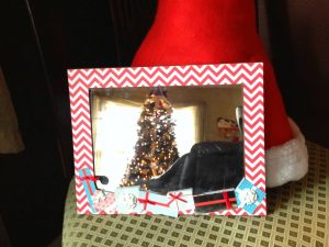 Use up scrapbooking paper stash! Easy mirror or frame embellishment.