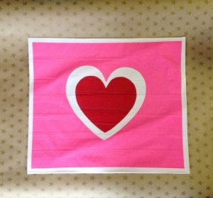 Duct tape heart placemat
