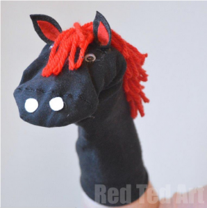 how to make a no sew horse sock puppet