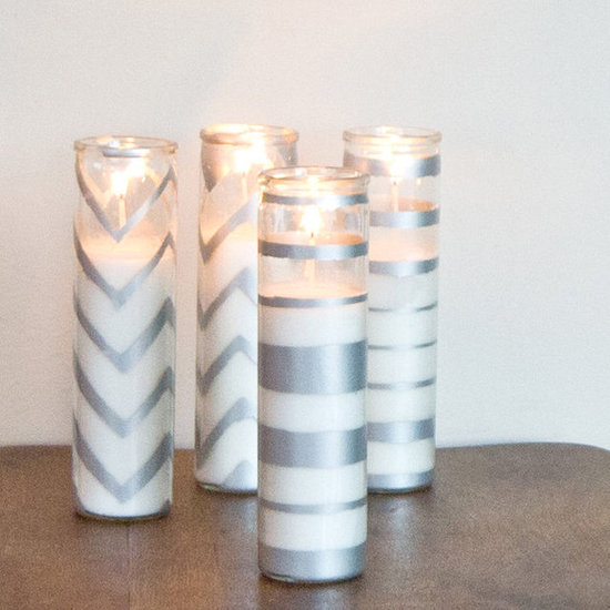 metallic silver candle holders