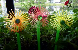 How to make cute flower stake decorations