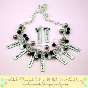 Stamped Metal Positive Affirmations Necklace by Margot Potter