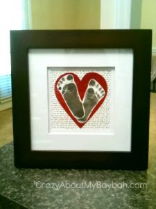 Make Baby Footprint Heart Art