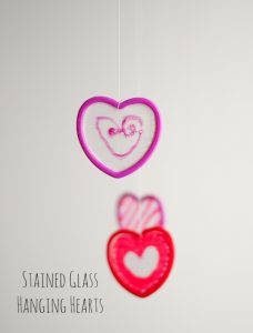 Faux Stained Glass Glue Hearts