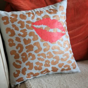 Dollar store crafts' pretty retro leopard stenciled pillow