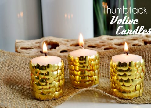 Make Thumb Tack Votive Candles