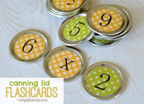 Make Canning Jar Lid Flash Cards