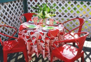 Make a Stamped Watermelon Tablecloth