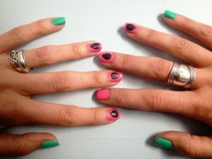 simple watermelon manicure