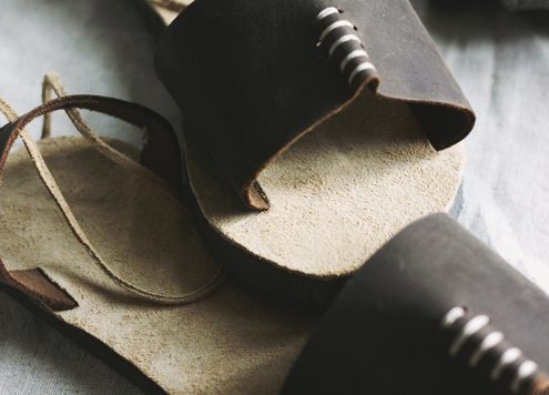 DIY leather sandals