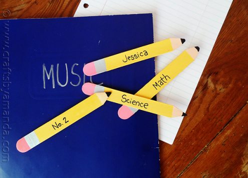 Craft Stick Pencil Bookmarks