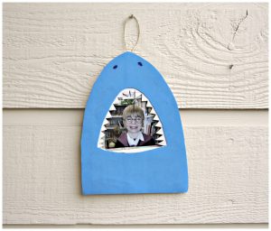 DIY Shark Frame - made with recyclables. Cute & easy! dollarstorecrafts.com