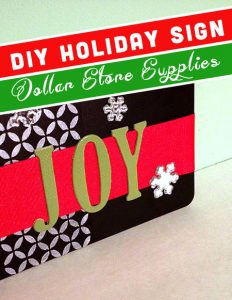 Watch the video to see how I put this holiday sign together from dollar store supplies - or keep reading for the written directions.