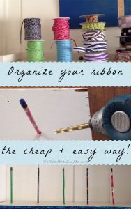 DIY Ribbon Organizer - Do you have an excess of ribbon that you need to tame? See how I used materials that I had laying around to create super easy, really quick racks to contain my collection!