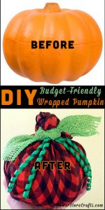 Wrapped pumpkins make great fall or Halloween decor. Here's how to make one on the cheap with dollar store items!
