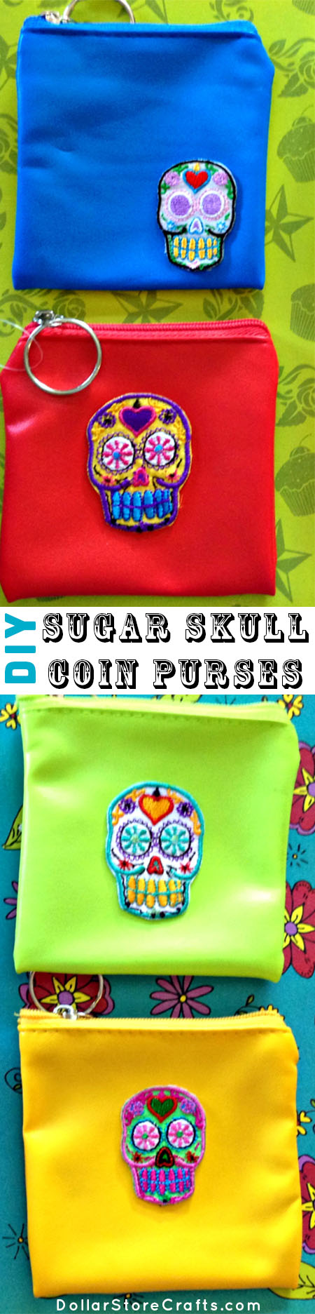These sweet little coin purses are surprisingly simple to make and budget-friendly too. Check out the video or the written instructions for how to make your own sugar skull coin purses.