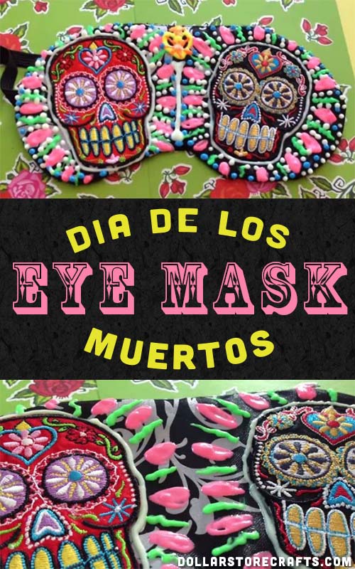 Just because you want some extra sleep doesn't mean you have to be stuck with a boring eye mask. Here's how I transformed a dollar store sleep mask, Dia de Los Muertos-style.