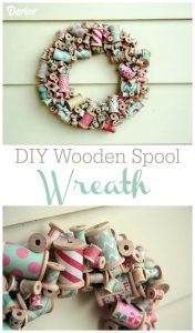 Wooden Spool Wreath DIY