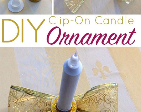 You can make this battery-powered taper candle clip-on ornament with all dollar store supplies.