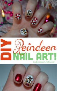 With a few simple steps, some patience, and a bit of practice- you too can rock some fabulous reindeer nail art!
