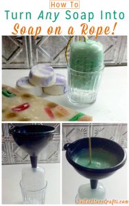 Whether you're in it for the novelty or the practicality, soap on a rope is a classic gift - and it's handy to have around! See how I turned a few bars of dollar store soap into a jumbo-size bar of DIY soap on a rope, using all materials from the dollar store!