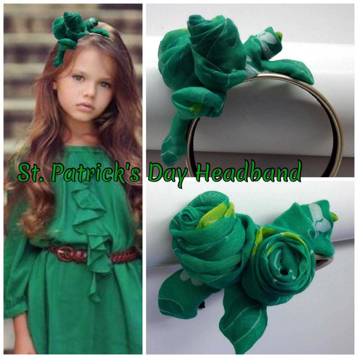 Fascia Per Capelli Con Trifoglio Glitterato Per Il Giorno Di San Patrizio, Verde, Accessorio Da Festa Per Uomo E Donna, Unica Misura