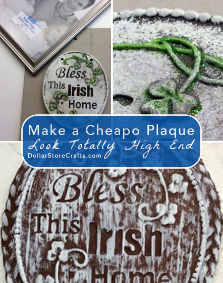Decorative Plaque Makeover - It's easy to give cheap plaques a makeover to make them look more high-end.