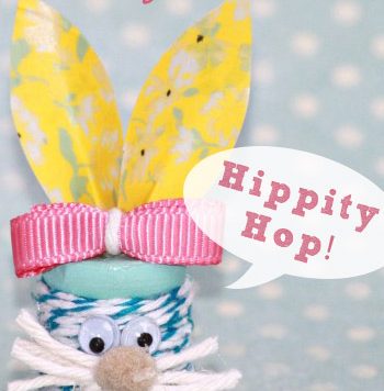 Wooden Spool Bunny Decorations - I'm a big fan of whimsical, colorful decor.  For this project I used cute craft wood spools to make itty bitty bunnies.