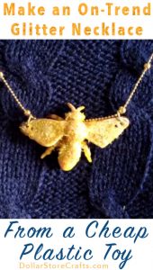 Glitter Bee Necklace - Elevate a cheap plastic bee with a sparkly makeover, turning it into a trendy necklace.