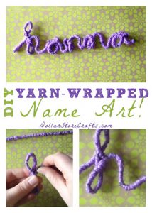 Yarn Wrapped Name Art - Looking for an easy way to make personalized art? Try making a yarn-wrapped name! You can make this project with or without the Loopdeeloo.