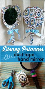 Disney Princess Duct Tape hand mirror - simple duct tape craft, and I love that Disney Princess duct tape!