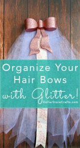 Glittery Hair Bow Organizer - This hair bow organizer is a pretty way to keep little girl's hair bows neatly organized. It makes a great gift, too!