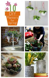 10 DIY Planters that Work Inside or Out - Get your backyard spring-ready or bring some spring beauty indoors with these DIY planters. They'll work inside or outside.