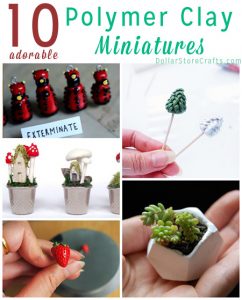 10 Miniatures to Make with Polymer Clay - Who doesn't love a cute miniature? Plus, these miniature polymer clay projects make great stashbusters. Use up every bit of the clay you bought!