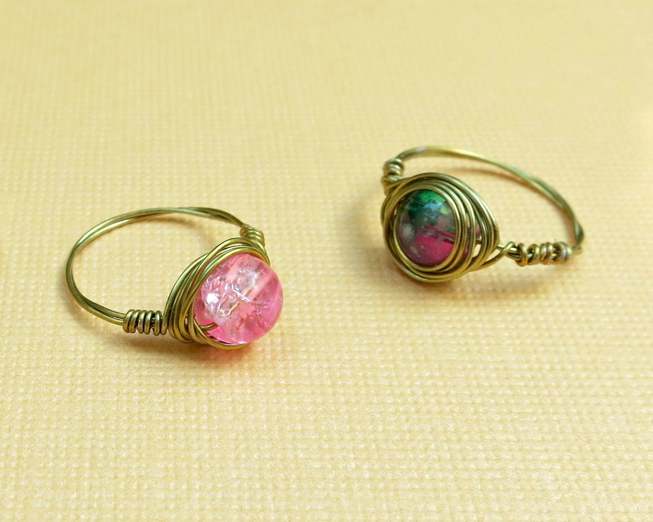Tutorial: Wire Wrapped Bead Rings » Dollar Store Crafts