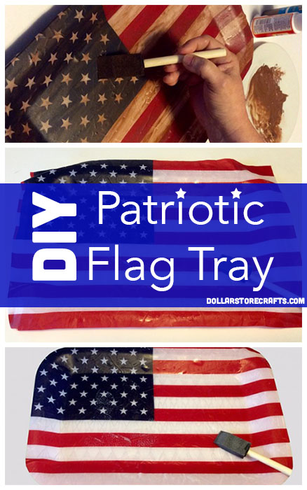 Flag Day is coming up this weekend and the 4th of July is right around the corner, so it's the perfect time to make yourself a patriotic serving tray!  This one uses a simple antiquing technique to make it look like it's been in the family for generations.