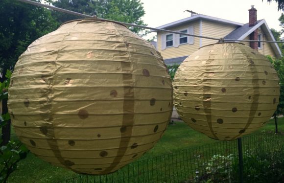 You only need two supplies to make these sweet gold-on-gold paper lanterns for between $1 and $3!