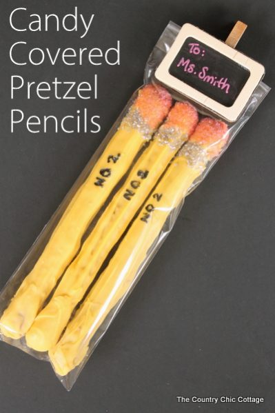 Candy Covered Pretzel Pencils